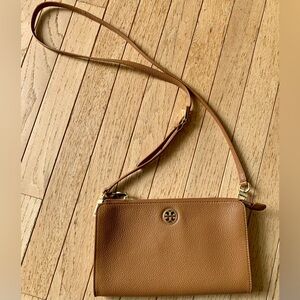 Tory Burch ‘Brody’ Pebbled Wallet Crossbody Tan NWT